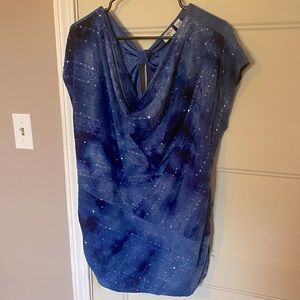Cato Blue Blouse w/ Keyhole Back 18/20W